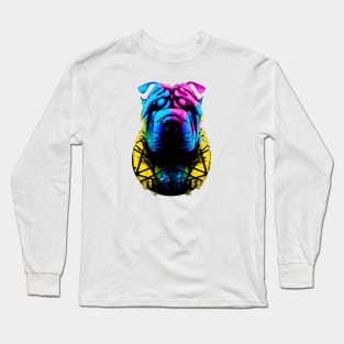 Shar Pei Dog Design Long Sleeve T-Shirt